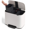 Koš za smeti s pedalom BO, 3 x 11 l, bela, Brabantia