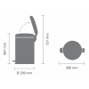 Koš za smeti s pedalom NEWICON, 20 l, šampanjec, Brabantia