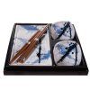 Sushi set BLUE AND WHITE SAKURA, 6 kosov, MIJ