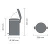 Koš za smeti s pedalom NEWICON, 20 l, mineralno siva, Brabantia