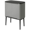 Koš za smeti Touch BO TOUCH BIN, 3 x 11 l, mineralno siv, Brabantia