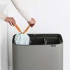 Koš za smeti Touch BO TOUCH BIN, 3 x 11 l, mineralno siv, Brabantia