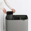 Koš za smeti Touch BO TOUCH BIN, 3 x 11 l, mineralno siv, Brabantia