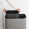 Koš za odpadke na dotik BO TOUCH BIN 11 + 23 l, mineralno siv, Brabantia
