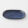Servirni krožnik RIDGED INDIGO, 19 x 13 cm, MIJ