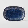 Servirni krožnik RIDGED INDIGO, 19 x 13 cm, MIJ