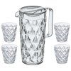 Vrč in kozarci za vodo CRYSTAL, v setu, 4 kosi, 250 ml/ 1,6 l, Koziol