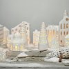 Svečnik za čajne svečke URBANIA TIVOLI GLASSALEN, hiška, bela, Kähler