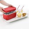 Vedro za led ICE BOX s kalupi za ledene kocke, 1,8 l, rdeč, Lékué