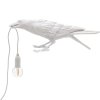 Namizna svetilka BIRD PLAYING, 33 cm, bela, Seletti