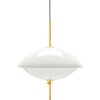 Viseča svetilka CLAM, 44 cm, bela/medenina, Fritz Hansen