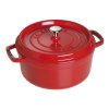 Lonec iz litega železa COCOTTE, 26 cm, z vložkom za kuhanje na pari, rdeč, Staub