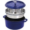 Lonec iz litega železa COCOTTE, 26 cm, z vložkom za kuhanje na pari, rdeč, Staub