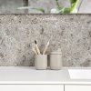 Lonček za zobne ščetke TIME, 10 cm, temno siva, beton, Zone Denmark