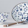 Set skledic z jedilnimi palčkami MANEKI CAT BLUE, 400 ml, 2 kosa, MIJ 