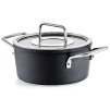 Visoka casserole kozica ADAMANT 18 cm, s steklenim pokrovom za lonec, črna, aluminij, Fissler