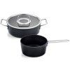 Set posode ADAMANT, stekleni pokrovi za lonec, set 2 kosov, črna, aluminij, Fissler