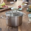 Visoka casserole kozica VISEO, 20 cm, srebrna, iz nerjavečega jekla, Fissler