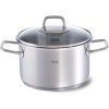 Visoka casserole kozica VISEO, 20 cm, srebrna, iz nerjavečega jekla, Fissler