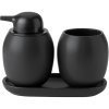 Lonček za zobne ščetke FJORD, 10 cm, črna, kamenina, Stelton