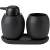 Dozirnik za milo FJORD, 300 ml, črna barva, kamenina, Stelton