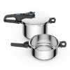 Tlačni lonec SECURE TRENDY P2584301, set 2 kosov, 4 + 6 l, nerjaveče jeklo, Tefal