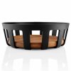 Košarica za kruh NORDIC KITCHEN 22 x 7 cm, črna, plastika/bambus, Eva Trio