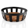 Košarica za kruh NORDIC KITCHEN 22 x 7 cm, črna, plastika/bambus, Eva Trio