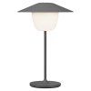 Prenosna namizna svetilka ANI MINI, 21 cm, LED, toplo siva, aluminij, Blomus