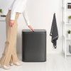 Koš na dotik BO TOUCH BIN, 60 l, močna siva, jeklo, Brabantia
