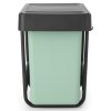 Vgradni koš za smeti SORT & GO, 2x 15 l, temno siva / žad zelena, plast, Brabantia