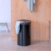 Koš za perilo, 60 l, mat črna, jeklo, Brabantia