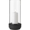 Namizni svečnik HURRICANE, 24 cm, črna, kamnita posoda, Stelton