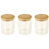 Kuhinjski kozarec za shranjevanje PKV-014, 180 ml, set 3 kosov, steklo / bambus, Pebbly