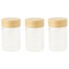 Kuhinjski kozarec za shranjevanje PKV-030, 75 ml, set 3 kosov, steklo / bambus, Pebbly