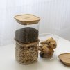 Posoda za shranjevanje hrane PKV-015, 800 ml, set 3 kosov, steklo / bambus, Pebbly