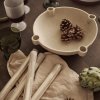 Svečnik za namizne sveče BOWL 27 cm, pesek, kamnita posoda, čvrst LIVING