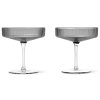 Kozarec za šampanjec RIPPLE 150 ml, set 2 kosov, siva, čvrsta LIVING