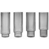 Kozarec za dolgo pijačo RIPPLE 300 ml, set 4 kosov, siva, čvrsta LIVING