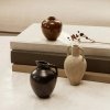 Vaza ARY 7,5 cm, rjava, kamnita posoda, ferm LIVING