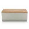 218861 chlebnik s prkenkem mattina 34 cm seda ocel bambus alessi
