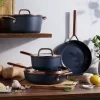 232636 2 hluboka panev milano 28 cm s poklici modra keramika zwilling
